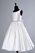 Mid Calf, Blue Flower Girl dress