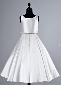 Mid Calf, Blue Flower Girl dress