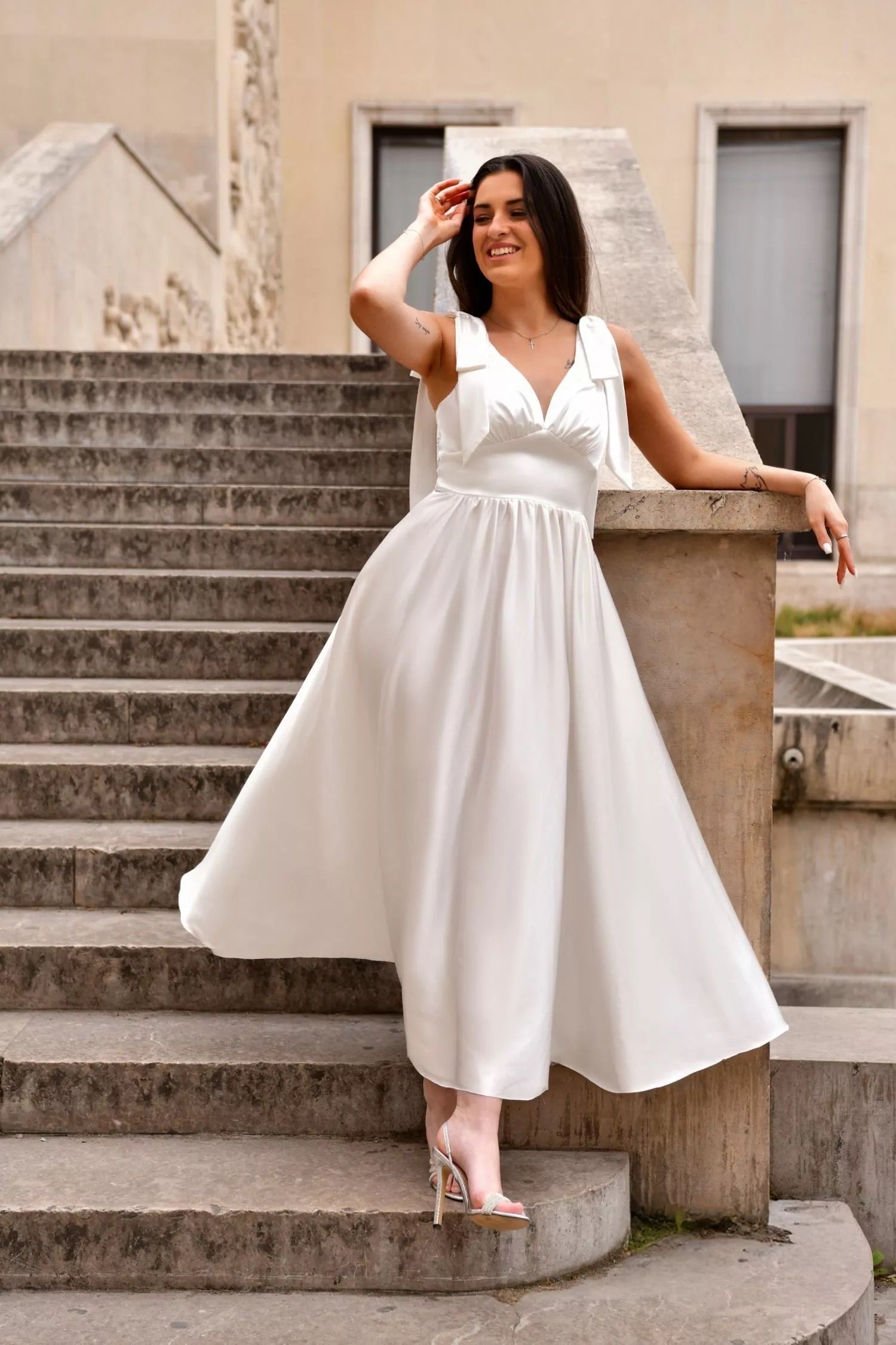 Fallon, Satin Midi Dress