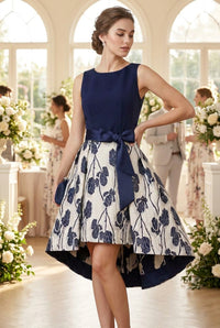 Skater dress in floral jacquard