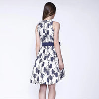 Skater dress in floral jacquard