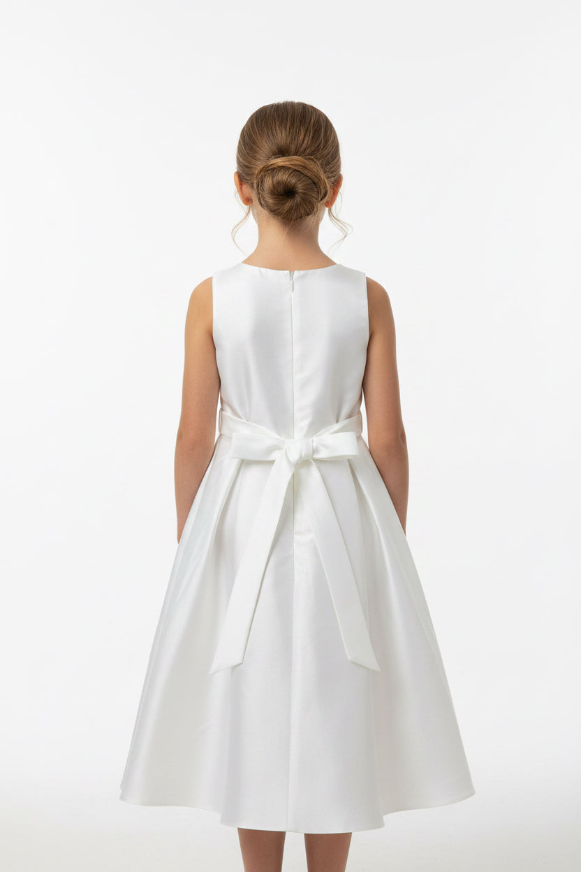 Ivory Mid calf flower girl dress