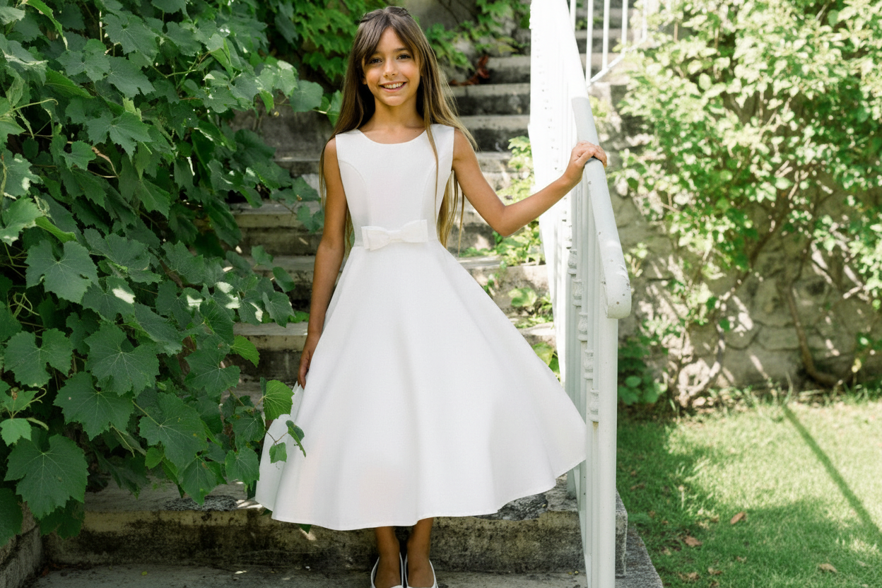 Satin Aline dress with bolero