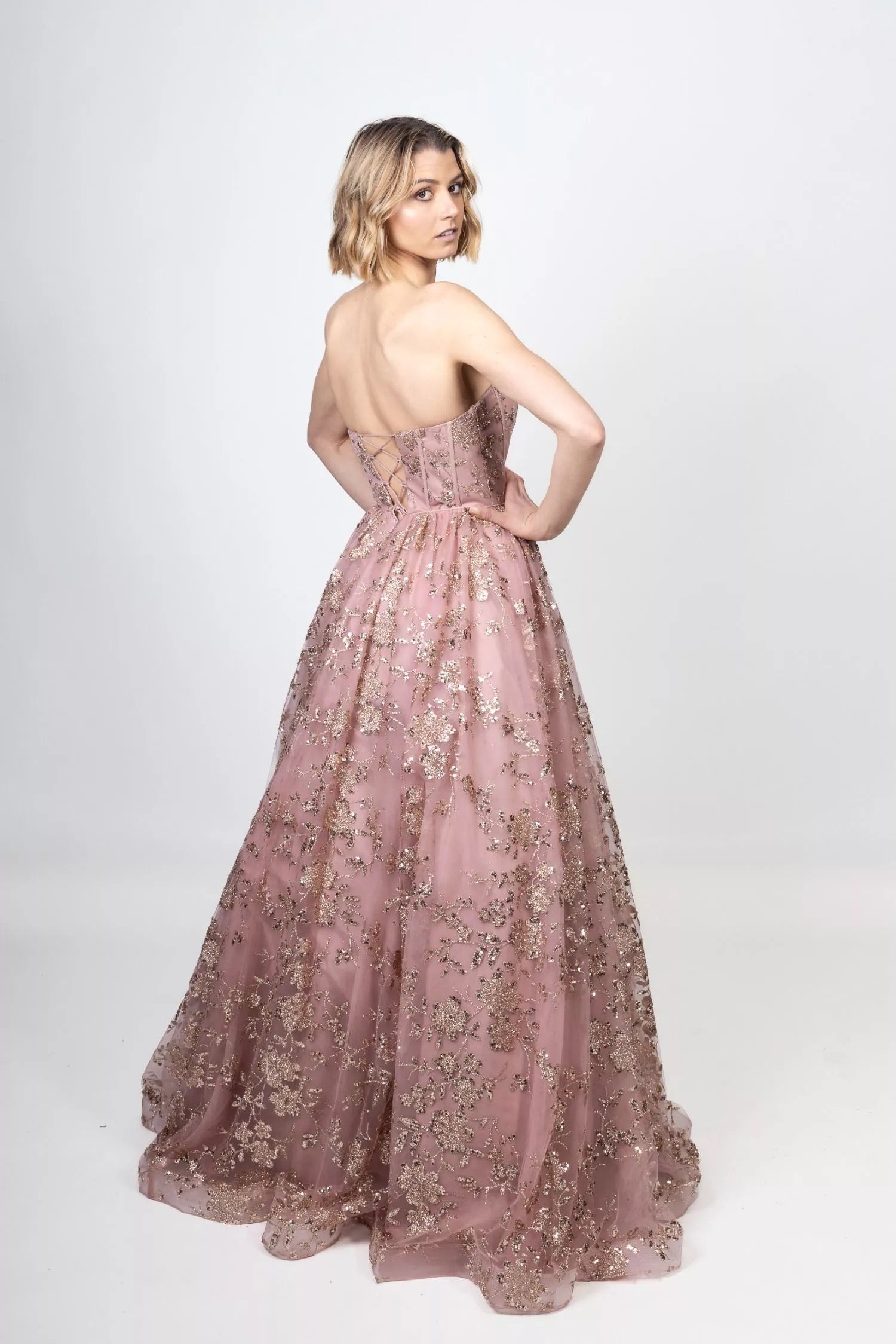 NATHALIE a strapless evening gown that's equal parts romance and pure magic