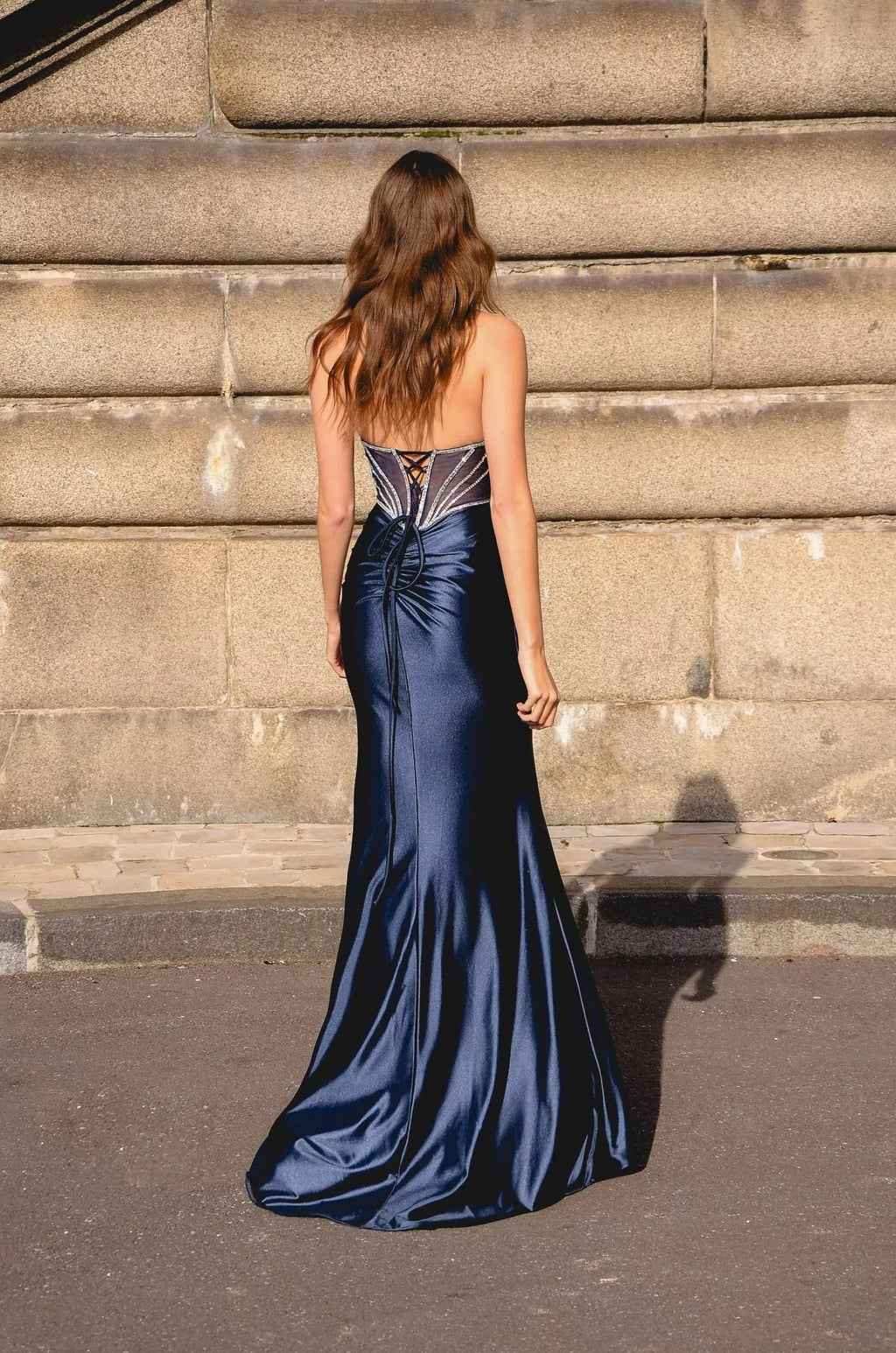 Sweetheart neckline Elegant satin evening dress