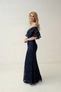 Off the shoulder mother of the bride and groom dress