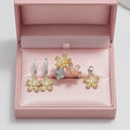 925 Sterling Silver with 18kGold plated Flower Set
