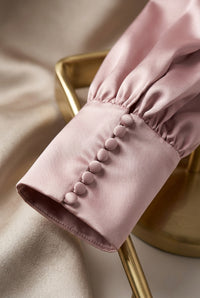 Long-Sleeve Satin A-Line Dress