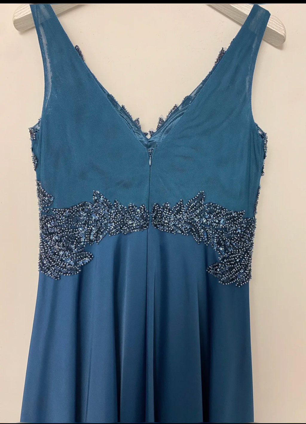 Elegant beaded bodice Satin Dress dress