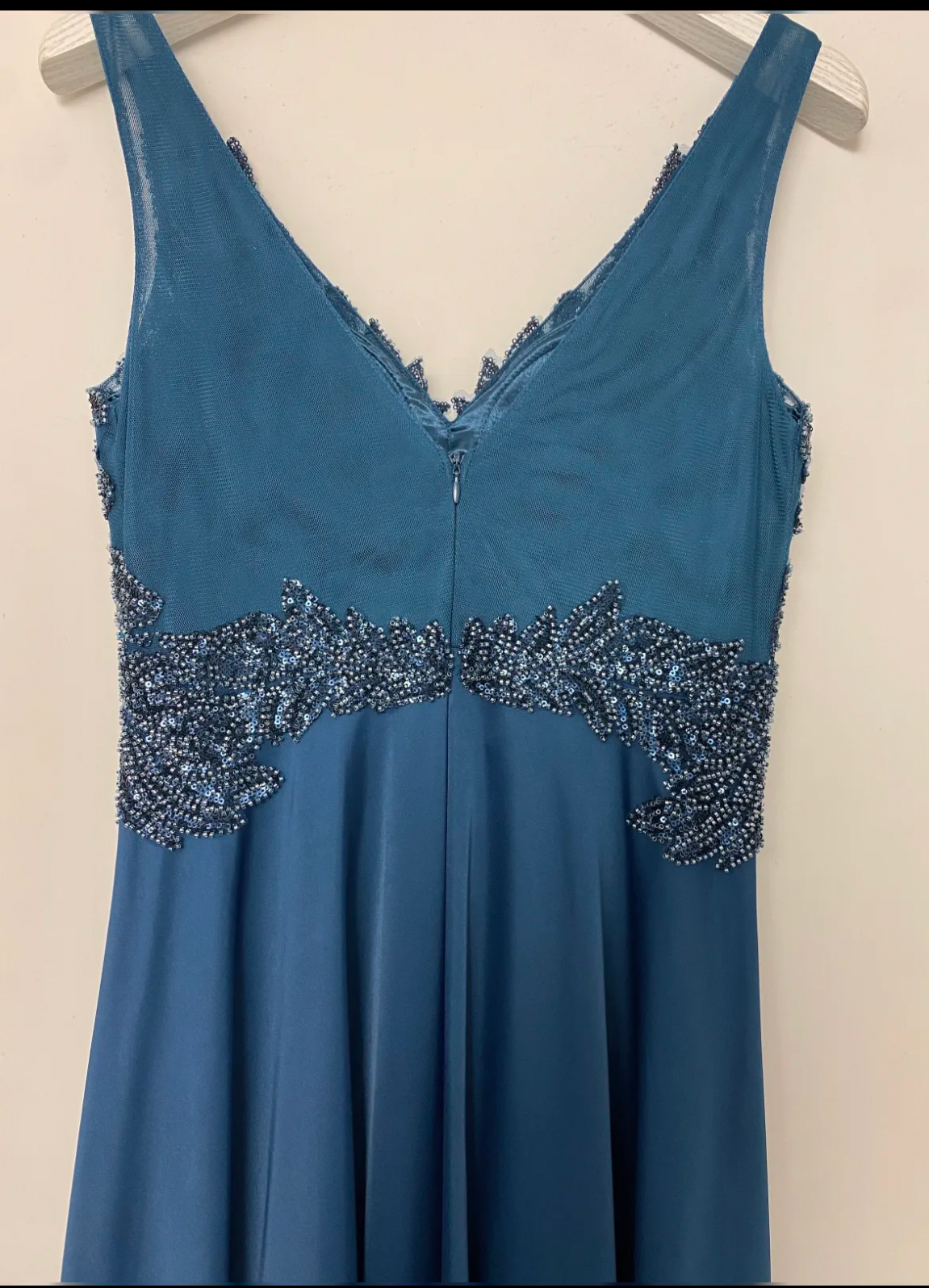 Elegant beaded bodice Satin Dress dress