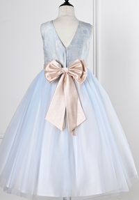 Sky Blue and Pink Mid-calf dress