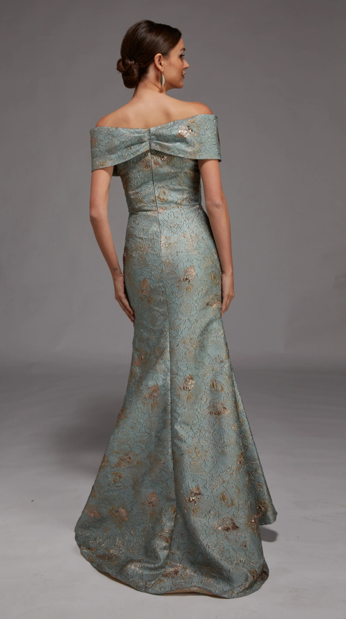 Special Occasion off the shoulder neck line Elegant Mermaid dress