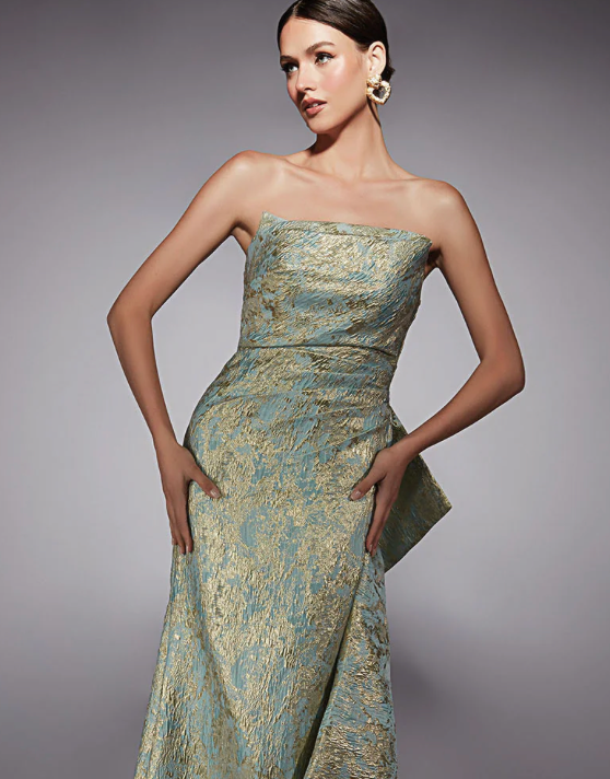 Jacquard off the shoulder mother of the wedding dress