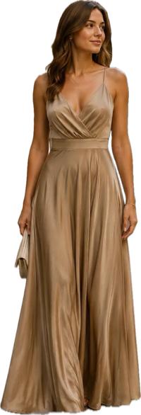 Silky Satin Spaghetti straps Evening dress
