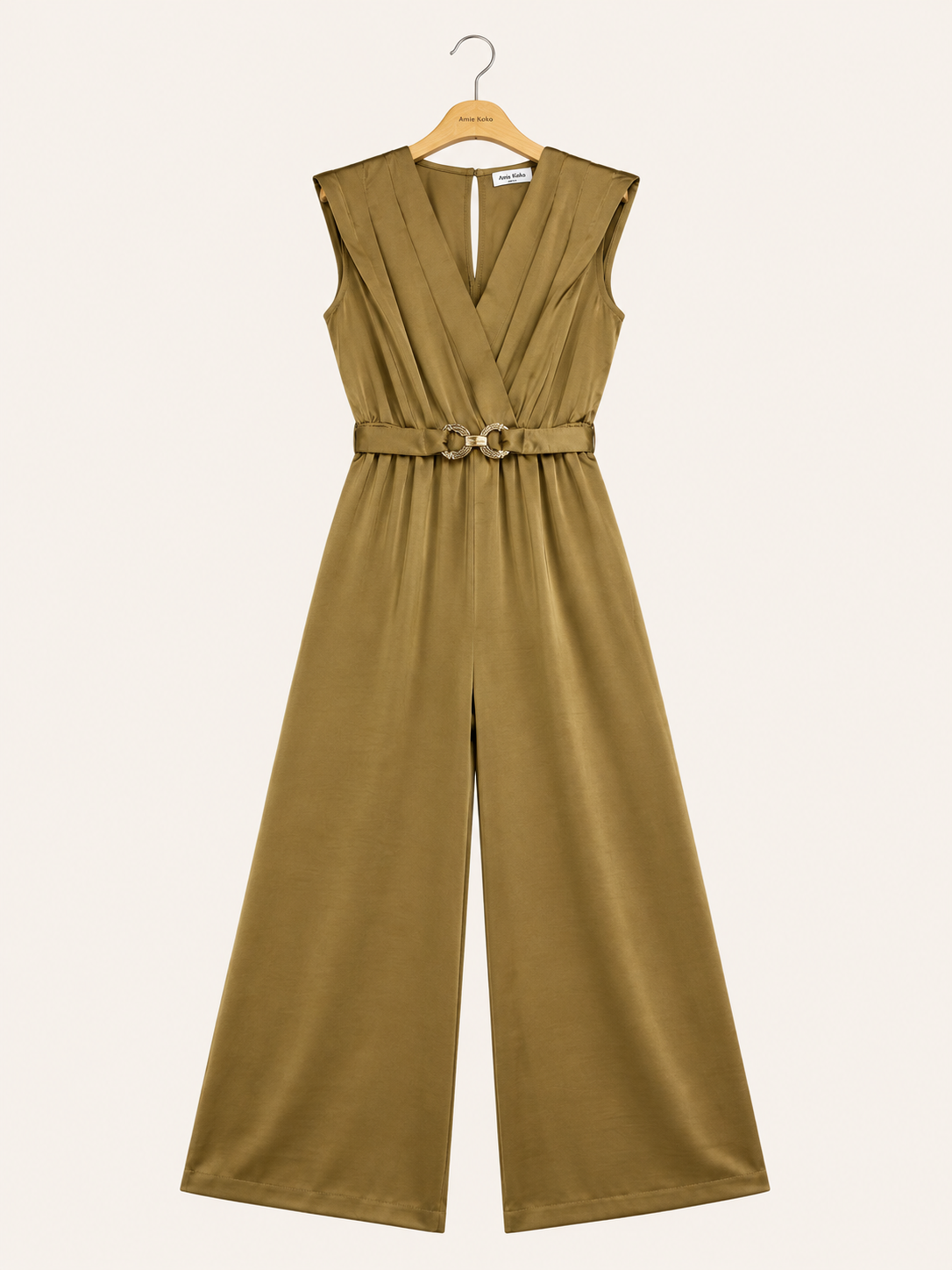 Elegant flowing jumpsuit with belt