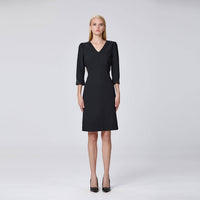 Fitted dress with V-neckline
