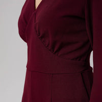 V-neck long jumpsuit