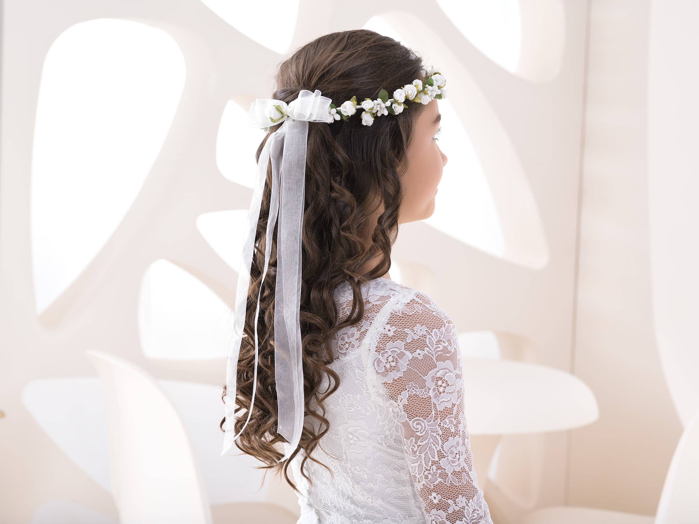 Girls hair accessory, communion wreath