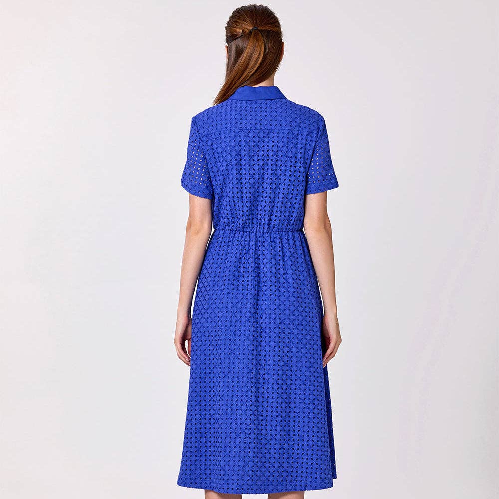 Cotton shirt dress in English lace