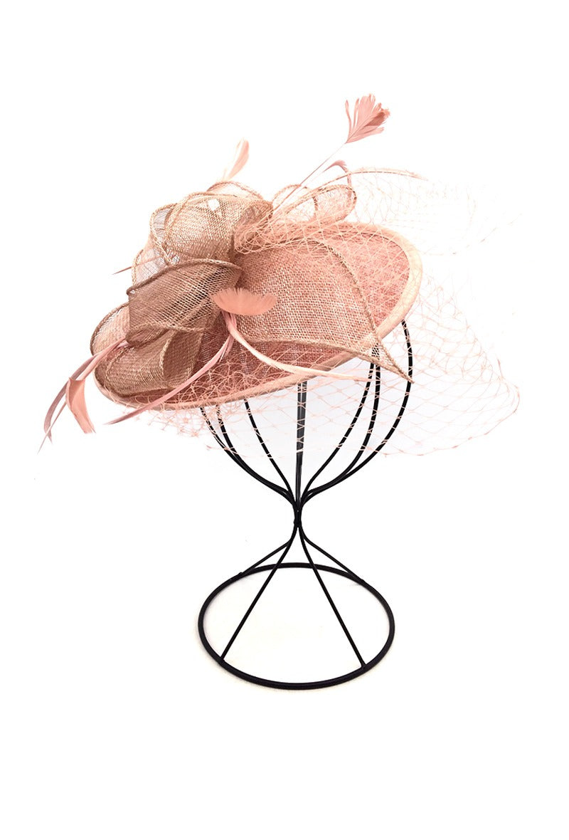 Old Rose Mesh Disc Fascinator