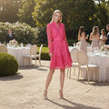 Short dress with long sleeves, all in lace