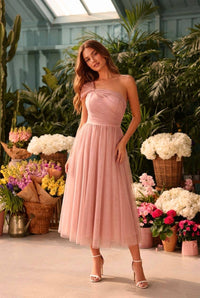 Short Tulle Dress with Draped Shoulders #2