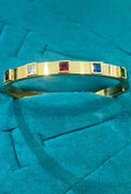 Stainless Steel Bangle In Gold Plated