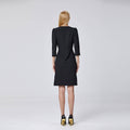Fitted dress with V-neckline