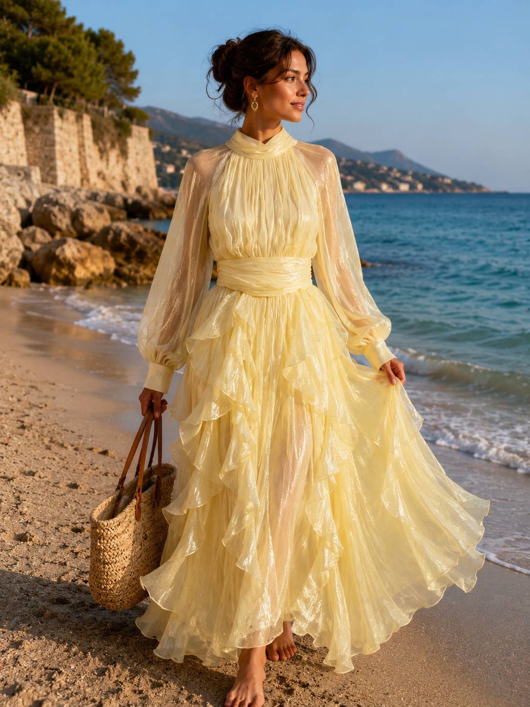Elegant long dress with long sleeves
