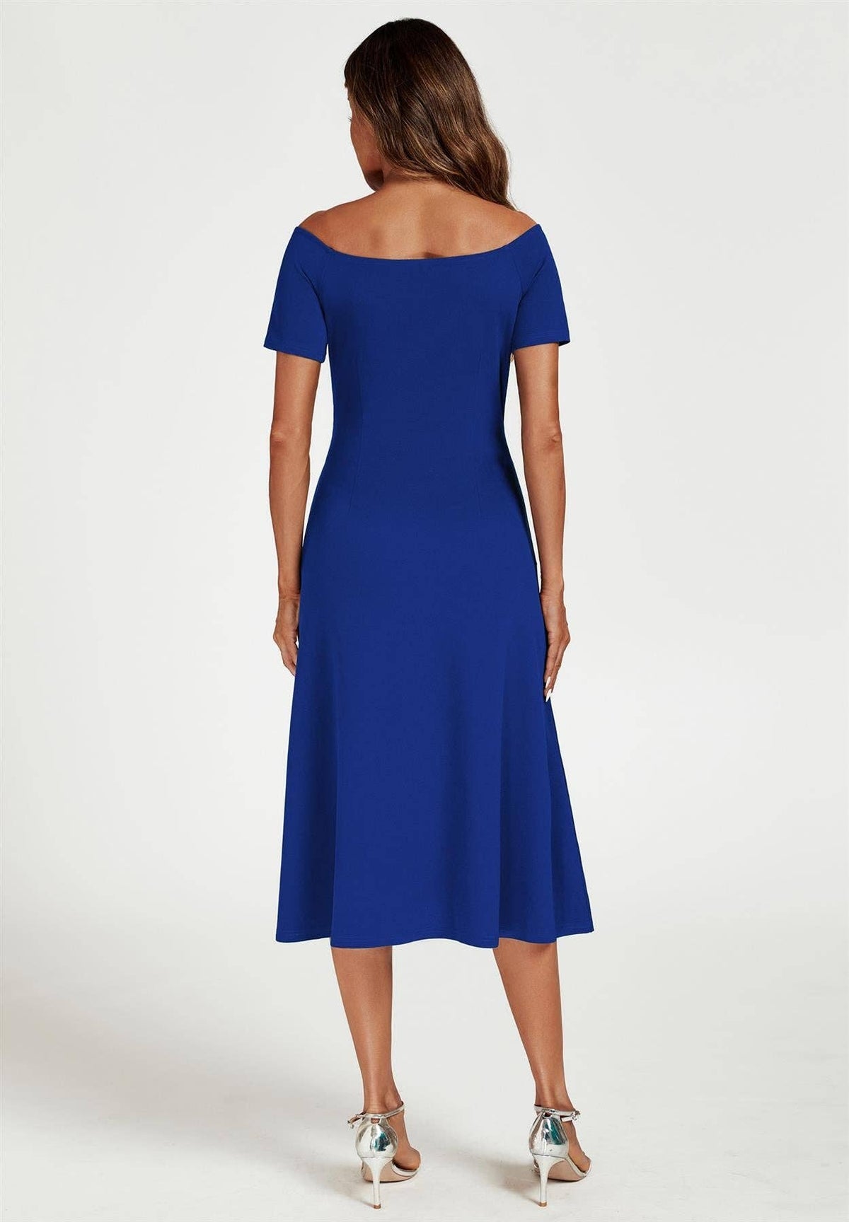 Bardot Midi Dress In Royal Blue