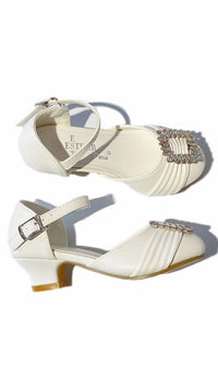 Square Rhinestone hilled Girl's shoes