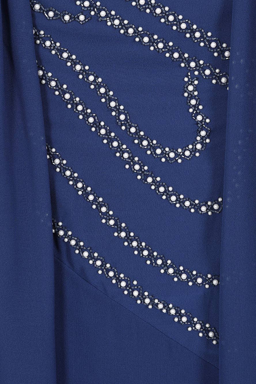 Patricia Navy Embellished Cape Sleeve Maxi Dress