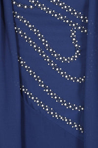 Patricia Navy Embellished Cape Sleeve Maxi Dress