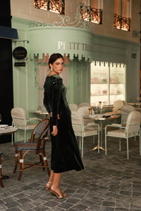 Green Velvet Dress