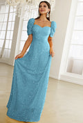Puff sleeves ball gown