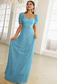 Puff sleeves ball gown