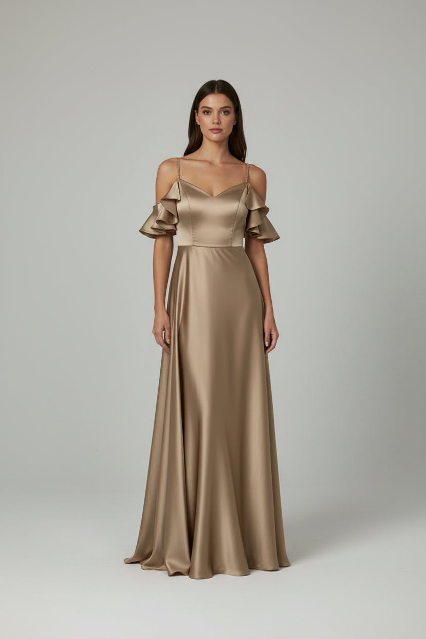Silky Satin Off The Shoulder Bridesmaid dress