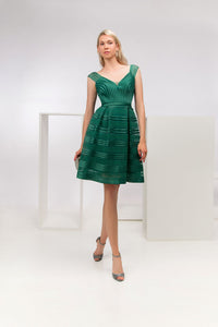 Off the shoulder, Short  Green dress