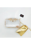 Transparent  & Gold Clutch bag