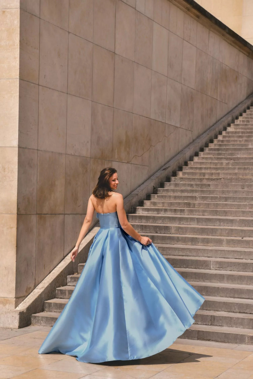 Strapless Satin Dress