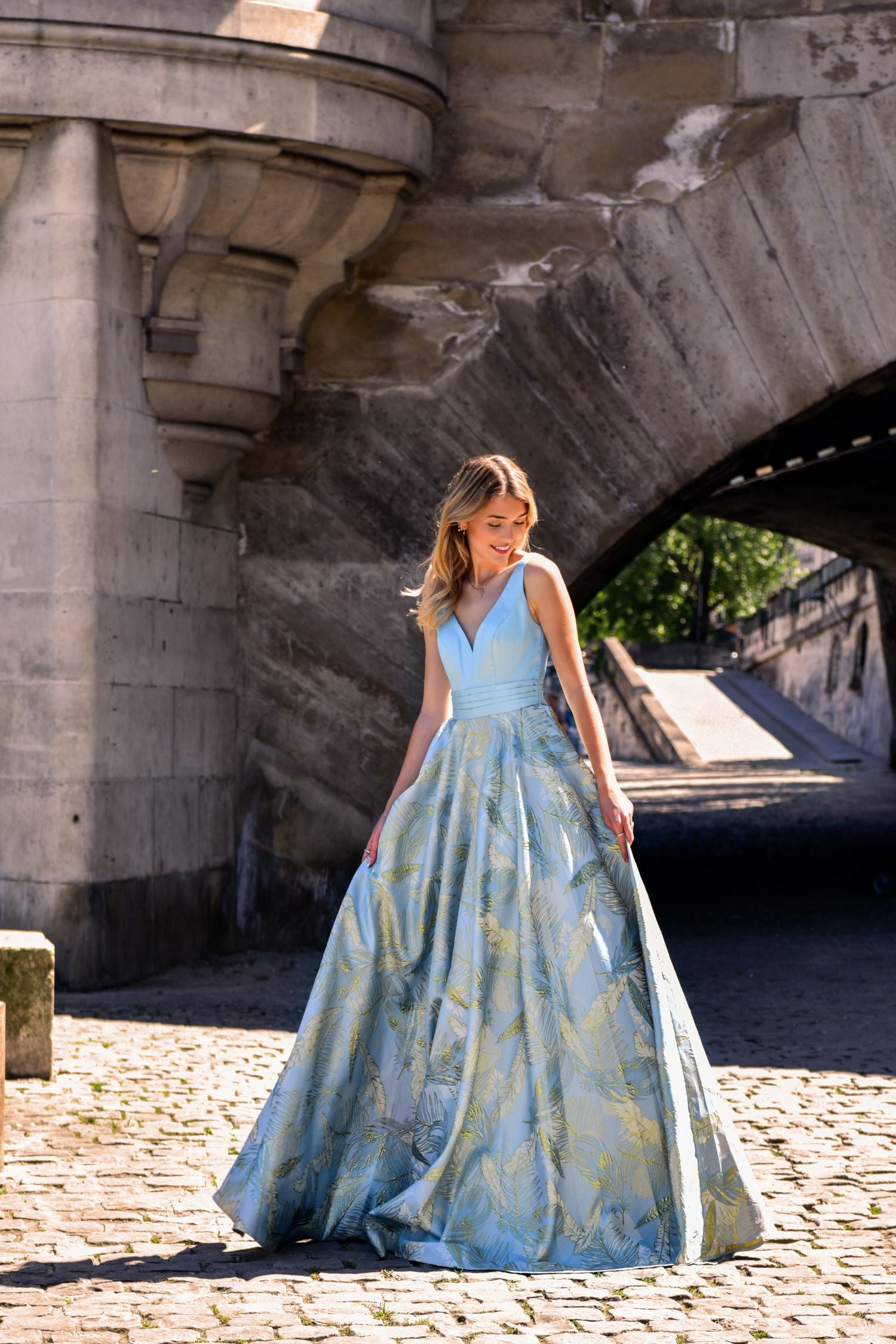 Satin and Brocade Aline dress