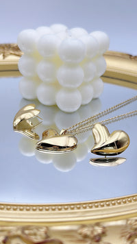 Heart Earrings  & Necklace  Set