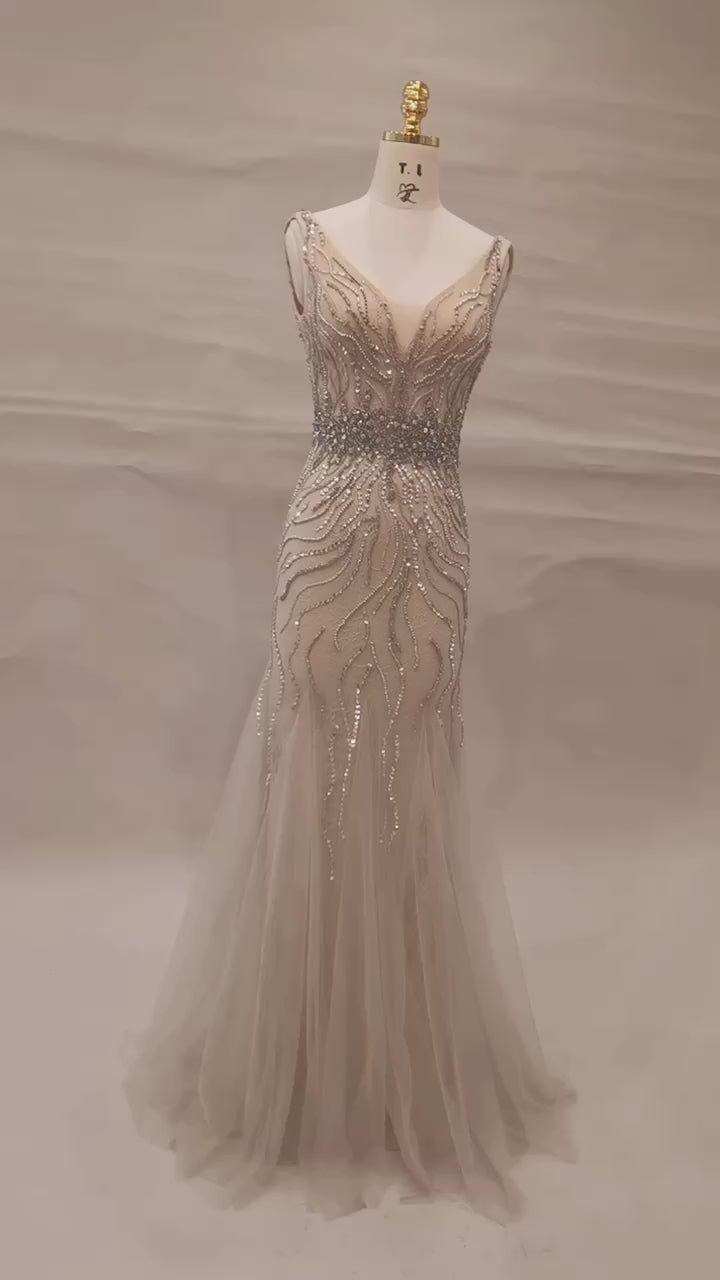 Hand beaded Gold dress