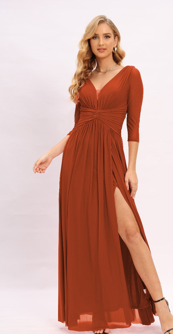 Rust Ankara chiffon dress