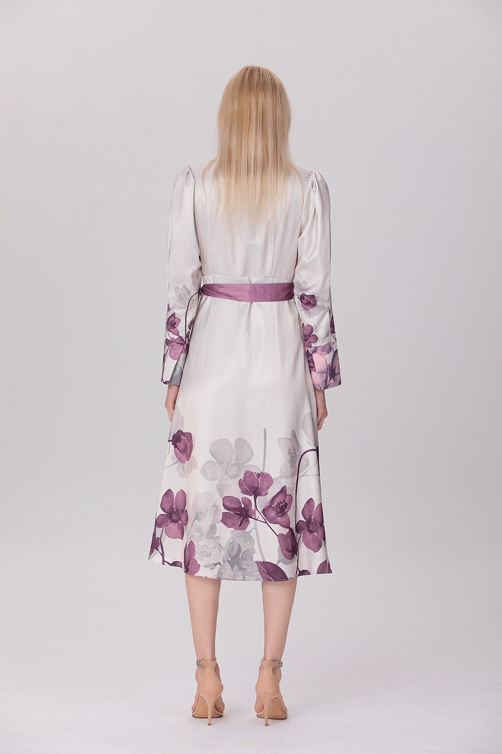 S&J Empire cut dress with placed floral print