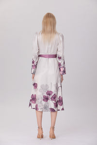 S&J Empire cut dress with placed floral print