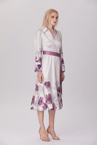 S&J Empire cut dress with placed floral print