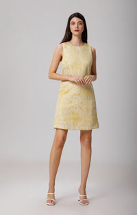 Brocade minimalist mini dress