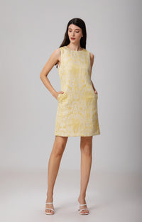 Brocade minimalist mini dress