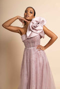 Pink Flared One shoulder dress